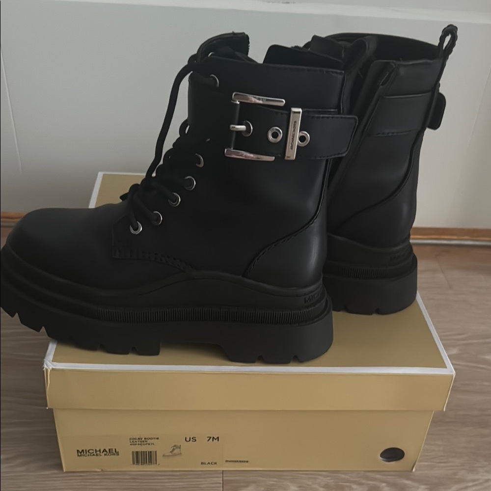 Michael Kors Women's Black Combat Boots
